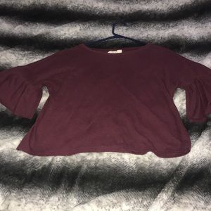 Maroon cotton cropped blouse